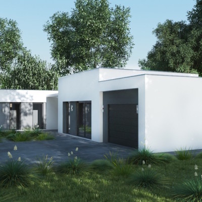 plan modele contemporain maison et jardin Elégancia maison moderne plain pied